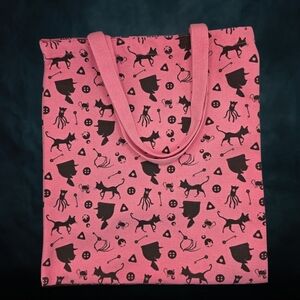Coraline‎ Silouette Tote Bag- Pink & Black